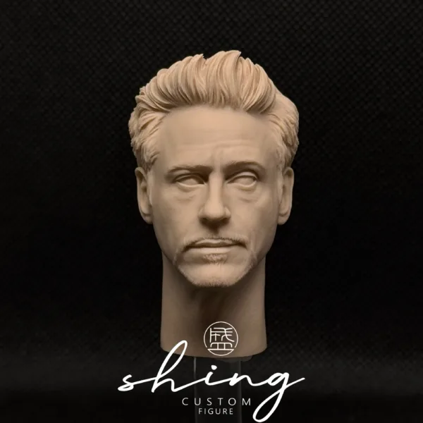 Tony Stark Ironman - 1/6 Scale Unpainted Action Figure Head Sculpt