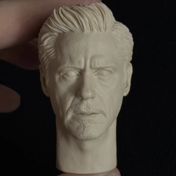 Tony Stark Ironman - 1/6 Scale Unpainted Action Figure Head Sculpt
