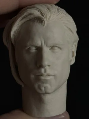 John Travolta - 1/6 Scale Unpainted Action Figure Head Sculpt