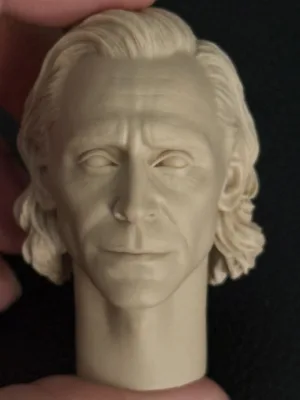 Tom Hiddleston Loki - 1/6 Scale Unpainted Action Figure Head Sculpt