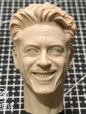 Tony Stark Ironman - 1/6 Scale Unpainted Action Figure Head Sculpt