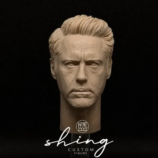 Tony Stark Ironman - 1/6 Scale Unpainted Action Figure Head Sculpt