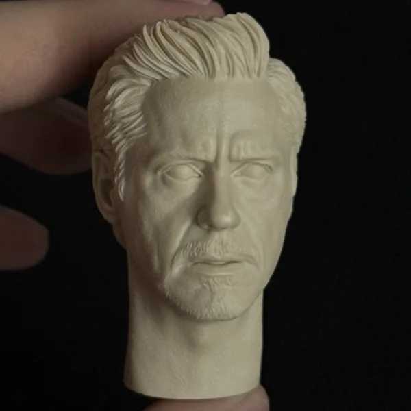 Tony Stark Ironman - 1/6 Scale Unpainted Action Figure Head Sculpt