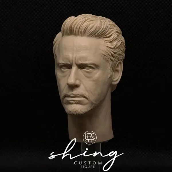 Tony Stark Ironman - 1/6 Scale Unpainted Action Figure Head Sculpt