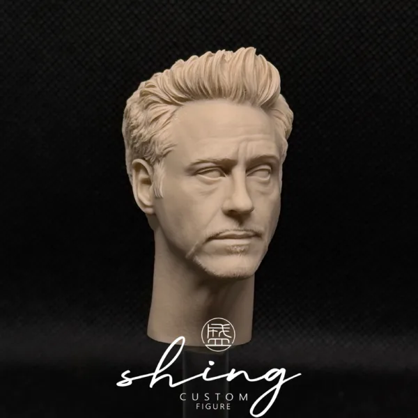 Tony Stark Ironman - 1/6 Scale Unpainted Action Figure Head Sculpt
