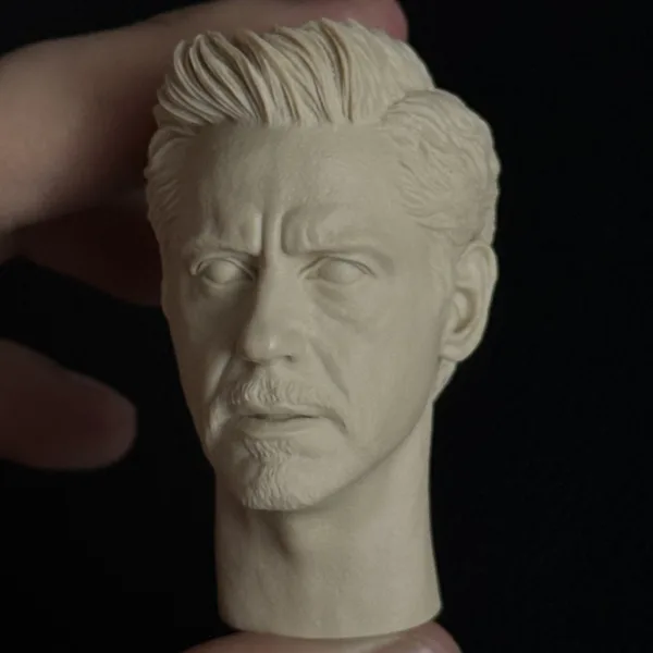 Tony Stark Ironman - 1/6 Scale Unpainted Action Figure Head Sculpt