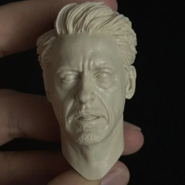 Tony Stark Ironman - 1/6 Scale Unpainted Action Figure Head Sculpt