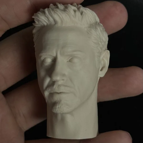 Tony Stark Ironman - 1/6 Scale Unpainted Action Figure Head Sculpt