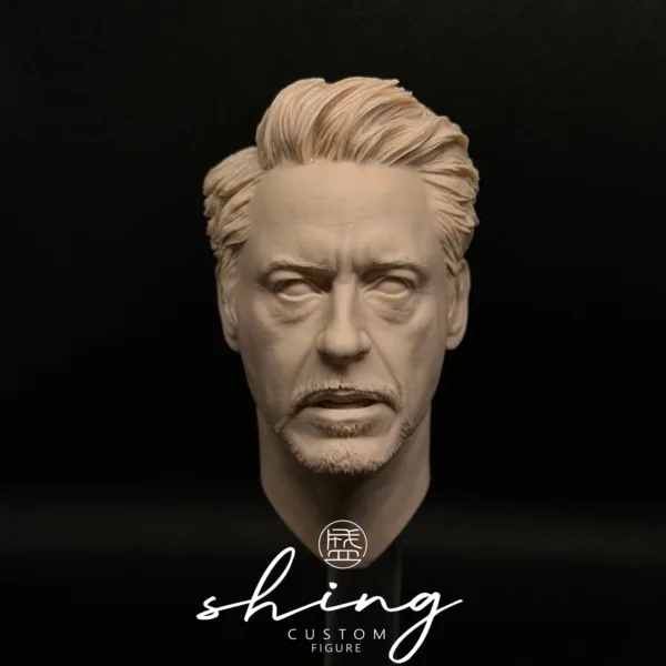 Tony Stark Ironman - 1/6 Scale Unpainted Action Figure Head Sculpt