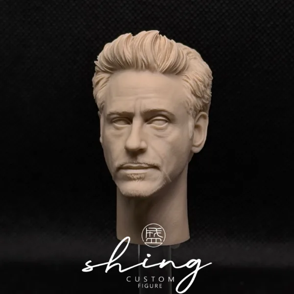 Tony Stark Ironman - 1/6 Scale Unpainted Action Figure Head Sculpt