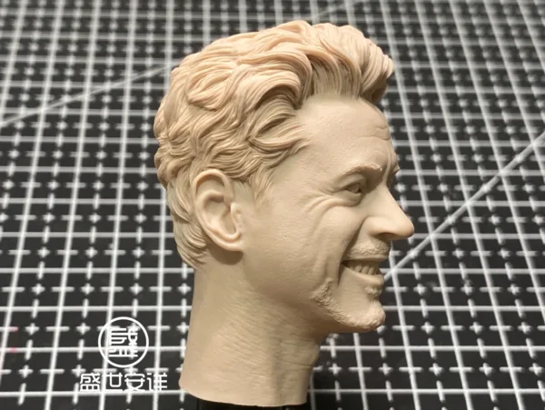 Tony Stark Ironman - 1/6 Scale Unpainted Action Figure Head Sculpt