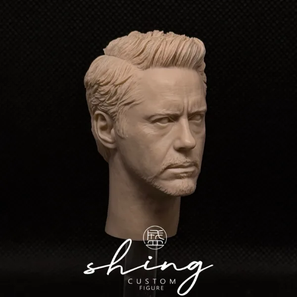 Tony Stark Ironman - 1/6 Scale Unpainted Action Figure Head Sculpt