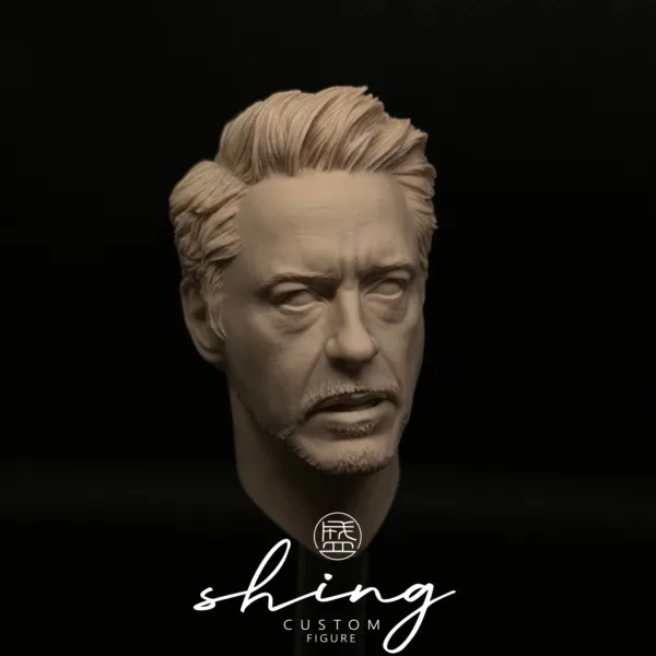 Tony Stark Ironman - 1/6 Scale Unpainted Action Figure Head Sculpt
