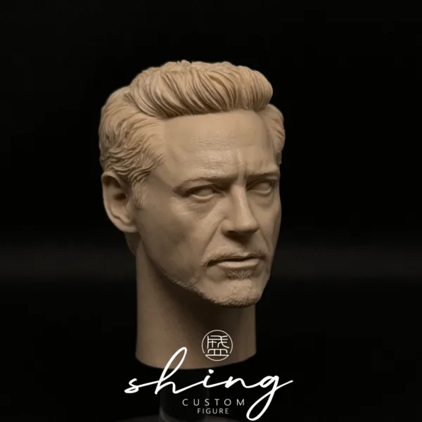 Tony Stark Ironman - 1/6 Scale Unpainted Action Figure Head Sculpt