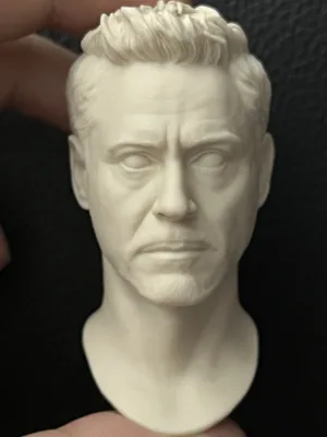Tony Stark Ironman - 1/6 Scale Unpainted Action Figure Head Sculpt