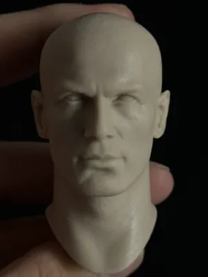 Zinedine Zidane - 1/6 Scale Unpainted Action Figure Head Sculpt