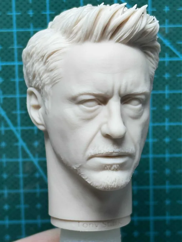 Tony Stark Ironman - 1/6 Scale Unpainted Action Figure Head Sculpt
