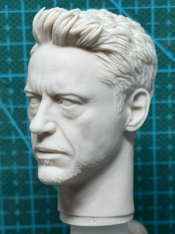 Tony Stark Ironman - 1/6 Scale Unpainted Action Figure Head Sculpt