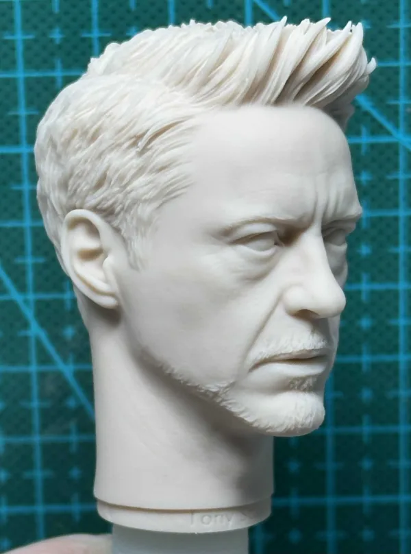 Tony Stark Ironman - 1/6 Scale Unpainted Action Figure Head Sculpt