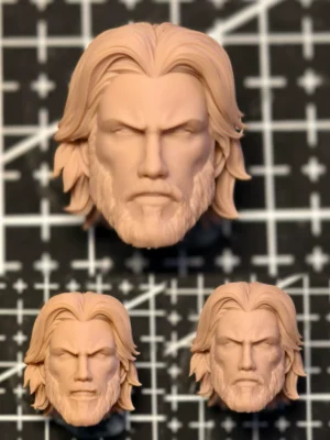 Brzrkr Berzerker Keanu Reeves - 1/12 Scale Unpainted Action Figure Head Parts