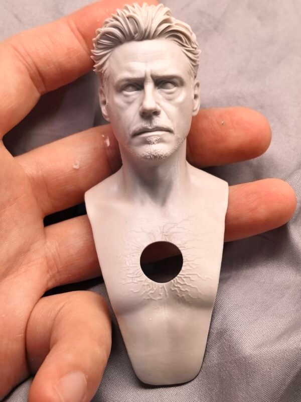 Tony Stark Ironman - 1/6 Scale Unpainted Action Figure Head Sculpt