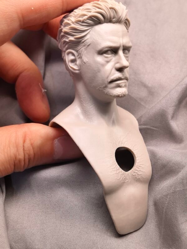 Tony Stark Ironman - 1/6 Scale Unpainted Action Figure Head Sculpt