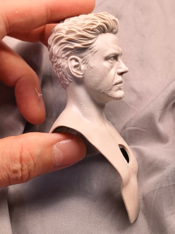 Tony Stark Ironman - 1/6 Scale Unpainted Action Figure Head Sculpt
