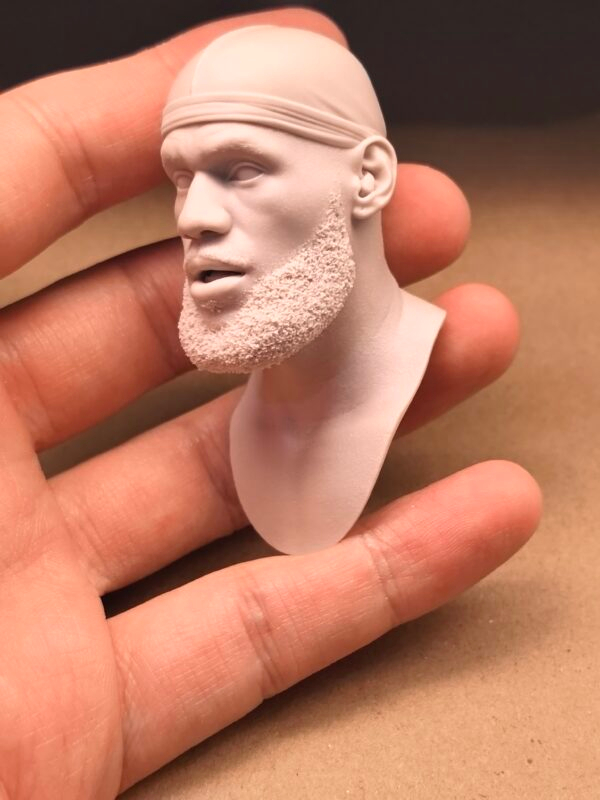 主图_04 NBA LeBron James - 1/6 Scale Unpainted Action Figure Head Sculpt