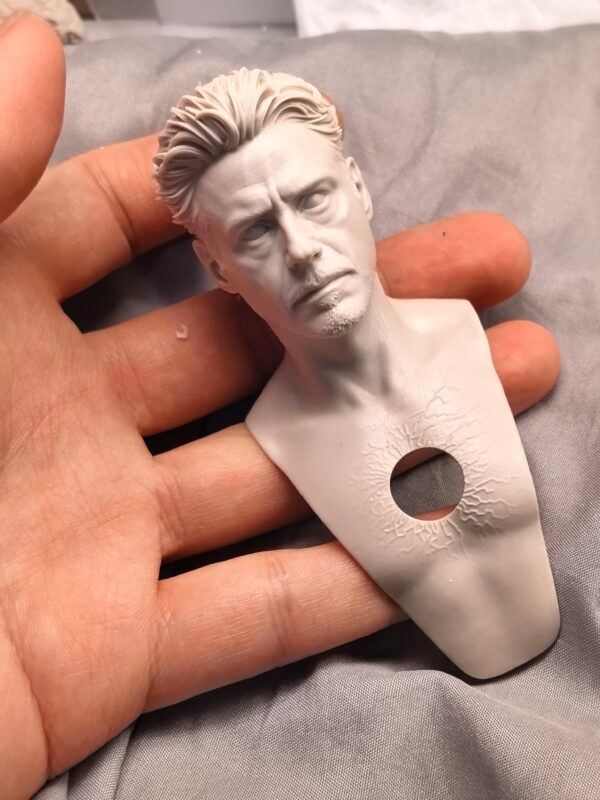 Tony Stark Ironman - 1/6 Scale Unpainted Action Figure Head Sculpt
